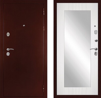 Входная дверь Дверь Сударь С-503 Сандал белый с зеркалом в Сосновый Бор