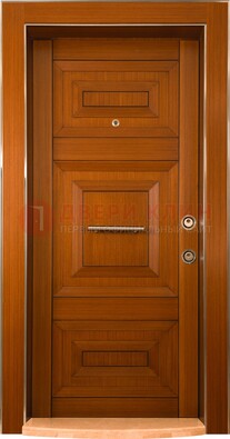 Коричневая входная дверь c МДФ панелью ЧД-10 в частный дом в Сосновый Бор