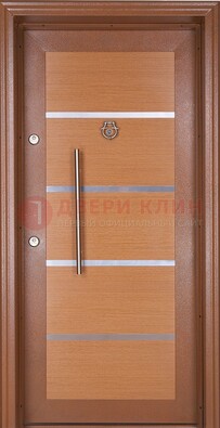 Коричневая входная дверь c МДФ панелью ЧД-33 в частный дом в Сосновый Бор