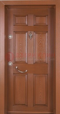 Коричневая входная дверь c МДФ панелью ЧД-34 в частный дом в Сосновый Бор