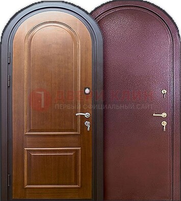 Железная арочная дверь с МДФ внутри ДА-14 в Сосновый Бор
