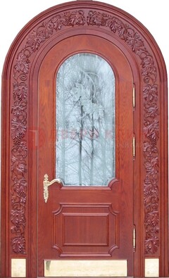 Толстая металлическая арочная дверь со стеклом ДА-20 в Сосновый Бор