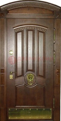 Хорошая стальная арочная дверь с декоративным элементом ДА-23 в Сосновый Бор