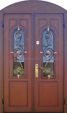 Двухстворчатая стальная дверь Винорит в форме арки ДА-55 в Сосновый Бор
