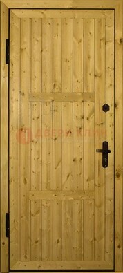 Светлая металлическая дверь с евровагонкой ДЕ-2 в Сосновый Бор
