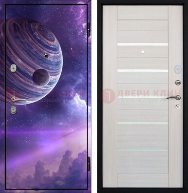 Стальная дверь с фотопечатью планеты ДФ-19 в Сосновый Бор