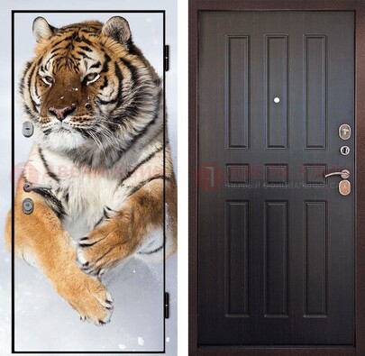 Металлическая дверь с фотопечатью тигра ДФ-1 в Сосновый Бор