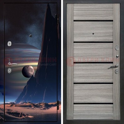 Стальная дверь с фотопечатью космоса ДФ-49 в Сосновый Бор