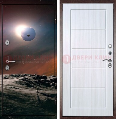 Стальная дверь с фотопечатью планет ДФ-8 в Сосновый Бор