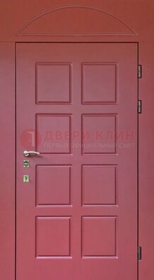 Красная стальная дверь с верхней фрамугой ДФГ-13 в Сосновый Бор