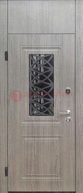 Металлическая дверь Винорит стекло и ковка с фрамугой ДФГ-33 в Сосновый Бор