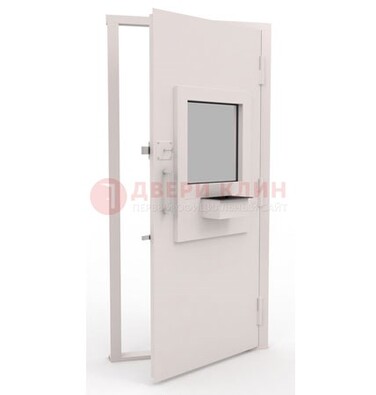 Белая металлическая дверь в кассу с нитроэмалью ДКС-4 в Сосновый Бор