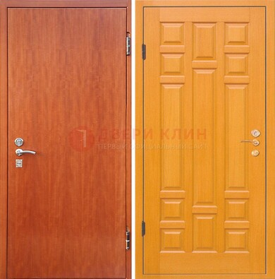 Оранжевая входная дверь с ламинатом МДФ внутри ДЛ-21 в Сосновый Бор