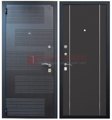 Темная металлическая дверь с МДФ ДМ-105 в деревянный дом в Сосновый Бор
