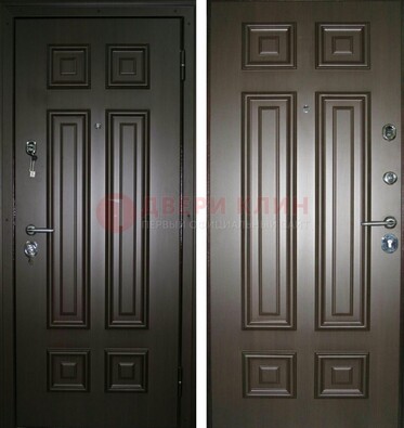 Темная металлическая дверь с МДФ ДМ-136 в квартиру в Сосновый Бор