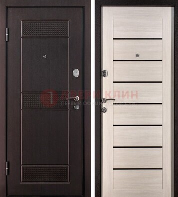 Темная стальная дверь с МДФ ДМ-147 для улицы в Сосновый Бор