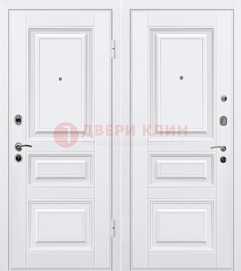Белая металлическая дверь с МДФ ДМ-179 в Сосновый Бор
