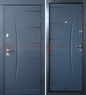 Серая входная дверь с фигурной фрезеровкой МДФ ДМ-213 в Сосновый Бор