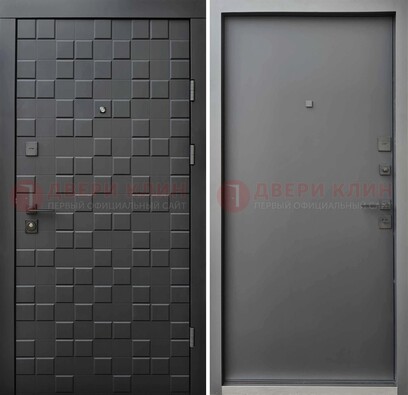 Темная стальная филенчатая дверь с МДФ ДМ-221 в Сосновый Бор