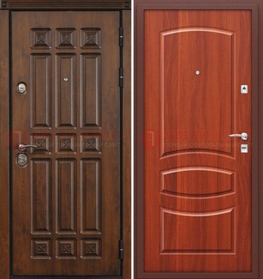 Темная металлическая дверь с МДФ и узором ДМ-364 в Сосновый Бор