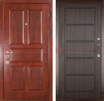 Красная металлическая дверь с МДФ в квартиру ДМ-387 в Сосновый Бор
