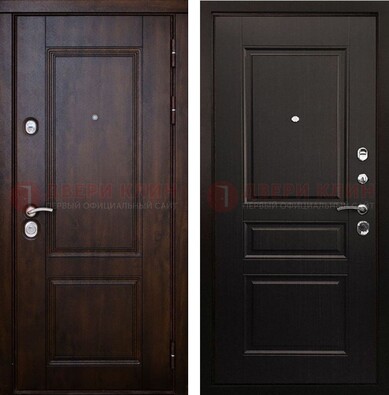 Классическая железная дверь с темными МДФ панелями ДМ-390 в Сосновый Бор
