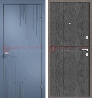 Синяя металлическая дверь МДФ в квартиру ДМ-434 в Сосновый Бор