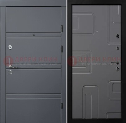 Серая металлическая дверь с МДФ в квартиру ДМ-485 в Сосновый Бор