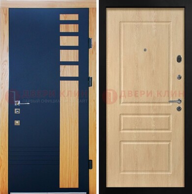 Двухцветная железная дверь с МДФ в квартиру ДМ-511 в Сосновый Бор