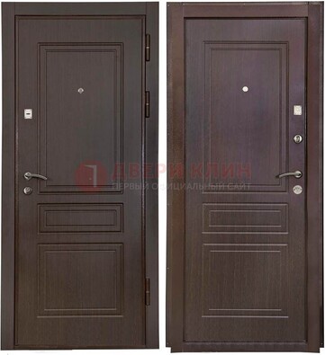 Антивандальная коричневая железная дверь с МДФ ДМ-61 в Сосновый Бор
