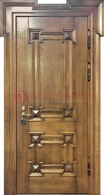 Филенчатая железная дверь с массивом дуба ДМД-56 в Сосновый Бор