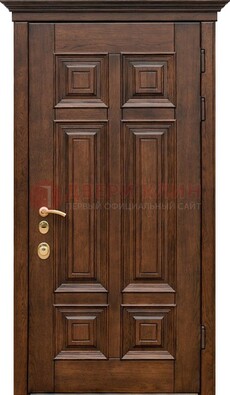 Филенчатая железная дверь с массивом дуба ДМД-68 в Сосновый Бор