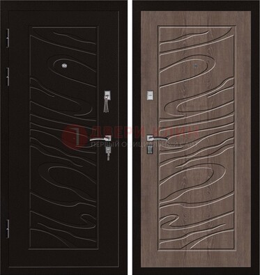 Темная железная дверь с порошковым окрасом ДП-127 в Сосновый Бор