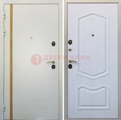 Белая входная дверь с порошковым напылением ДП-136 в Сосновый Бор
