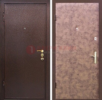 Коричневая входная дверь с порошковым покрытием ДП-147 в Сосновый Бор