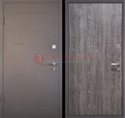 Серая металлическая дверь с порошковым напылением ДП-148 в Сосновый Бор