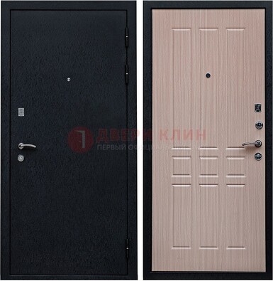 Черная железная дверь с порошковым напылением ДП-156 Кириши