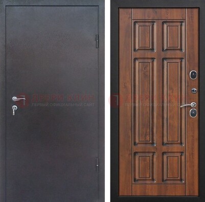 Темная входная дверь с порошковым покрытием с МДФ панелью ДП-235 в Сосновый Бор