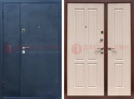 Двустворчатая стальная дверь с порошковым напылением и МДФ ДП-239 в Сосновый Бор