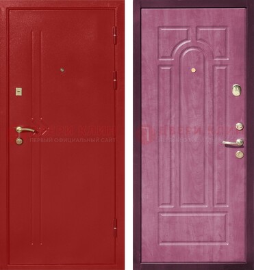 Красная входная дверь с порошковым напылением ДП-240 в Сосновый Бор