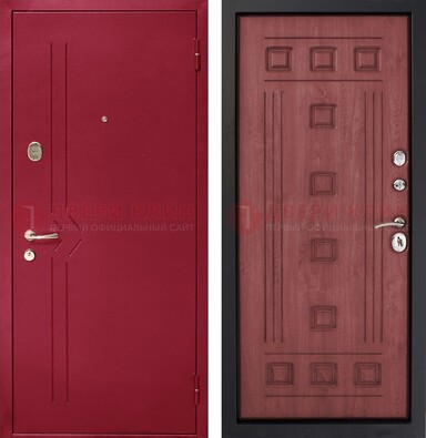 Красная железная дверь с порошковым напылением ДП-242 в Сосновый Бор