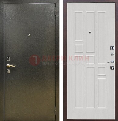 Входная дверь Темное серебро с порошковой отделкой и терморазрывом МДФ ДП-282 в Сосновый Бор