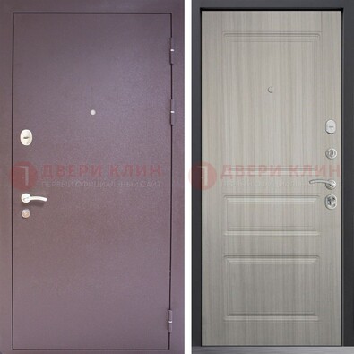 Темная стальная дверь с порошковым окрасом и МДФ ДП-310 в Сосновый Бор