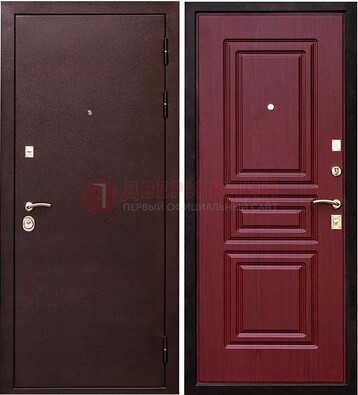 Бордовая входная дверь с порошковым окрасом ДП-36 в Сосновый Бор