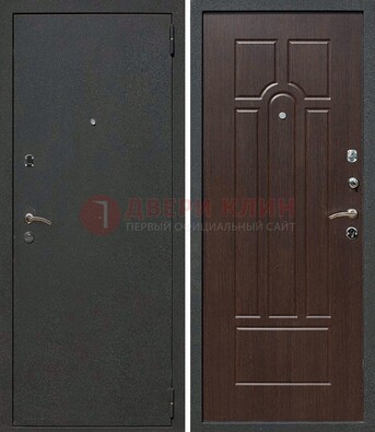 Черная металлическая дверь с порошковым окрасом ДП-47 в Сосновый Бор