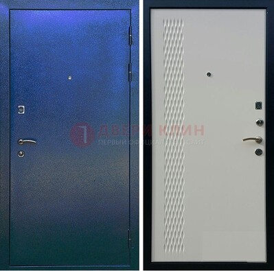 Синяя железная дверь с порошковым напылением ДП-49 в Сосновый Бор
