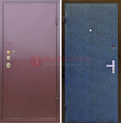 Бордовая железная дверь с порошковым напылением ДП-60 в Сосновый Бор