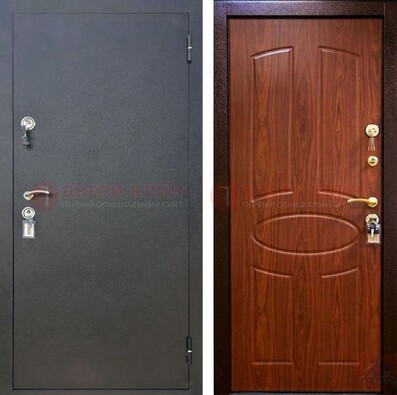 Темная металлическая дверь с порошковым напылением ДП-77 в Сосновый Бор