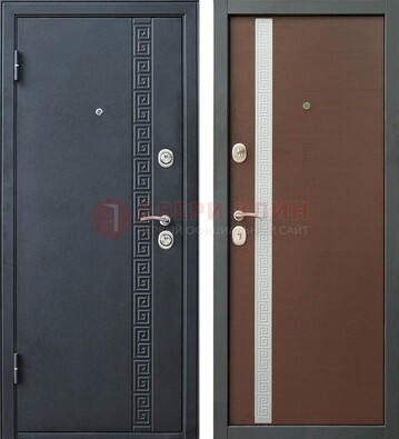 Черная стальная дверь с порошковым напылением ДП-9 в Сосновый Бор
