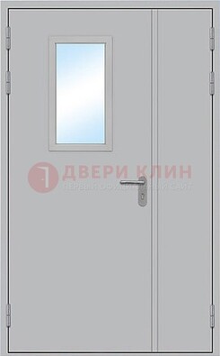 Белая входная техническая дверь со стеклянной вставкой ДПП-10 в Сосновый Бор